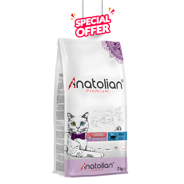 Anatolian Premium Salmon Meat Cat Food for Neutered Adult Cats, 2 kg, dry cat food by Anatolian Pet.
