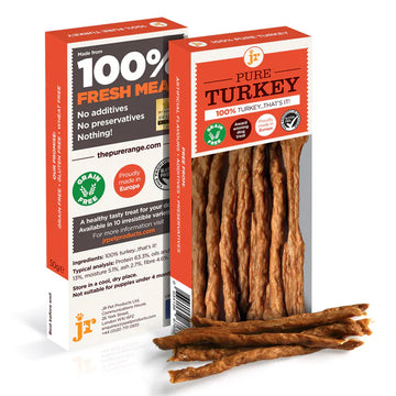 SVK Pure Turkey sticks 50g, retail product image showing healthy turkey snack in clear packaging