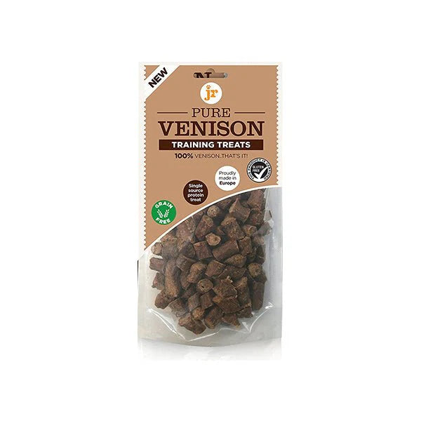 SVK Pure Vension training treats in 85g bag, natural dog treats with venison flavor for training and rewards.