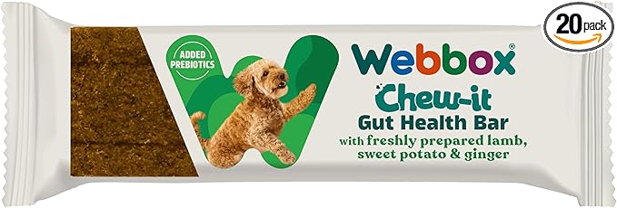 SVK Web box chew it gut health bar for dogs, lamb flavor, 30g, natural pet supplement for digestive support