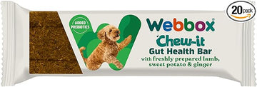 SVK Web box chew it gut health bar for dogs, lamb flavor, 30g, natural pet supplement for digestive support