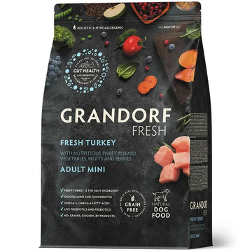 Grandorf - Dog Fresh Turkey- Adult Medium & Maxi Breeds - 1 Kg جراندورف ديك رومي طازج للكلاب البالغة من السلالات المتوسطة والكبيرة – 1 كجم
