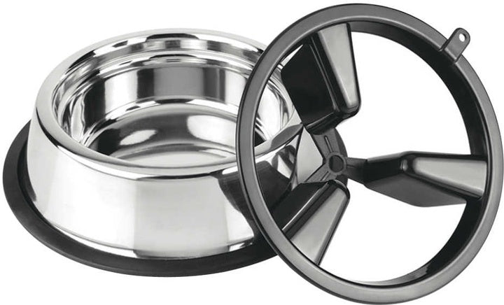 Croci Steel Bowl Slow Eating 2in1 - 27cm - وعاء أكل بطيء من الفولاذ من كروسي 2 في 1 - 27 سم - اكسسوارات الحيوانات الأليفة - Zue For Pet Supplies Co.