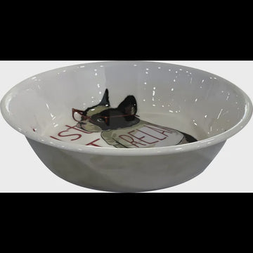 Croci Steel Bowl Bulldog Lovers White - 400ml - وعاء ستيل بولدوج لافرز من كروسي أبيض - 400 مل - اكسسوارات القطط - Zue For Pet Supplies Co.
