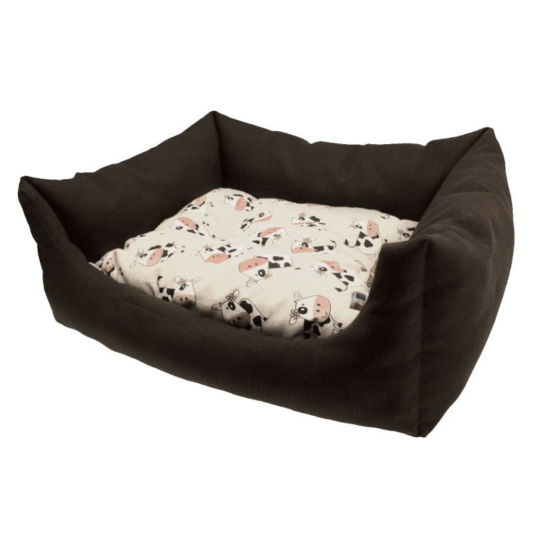 Croci Pet Bed Fantasia Cow - 90x70 cm - سرير للحيوانات الأليفة من كروسي فانتازيا بقرة - 90x70 سم - اكسسوارات الكلاب - Zue For Pet Supplies Co.