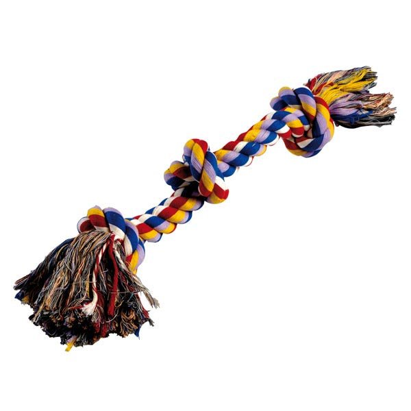 Farm Company 3 Knots Cotton Bone pet accessory in white cotton, 50 cm, designed for durable pet play and chewing.