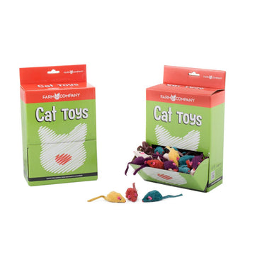 Farm Company coloured mice pet toys, 4 cm long, soft plastic accessories for small animals or pets.