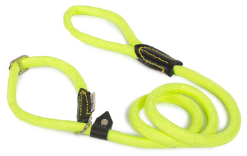 Farm Company nylon choke leash in fluo yellow, 7mm x 150cm, suitable for pet accessories and dog training.