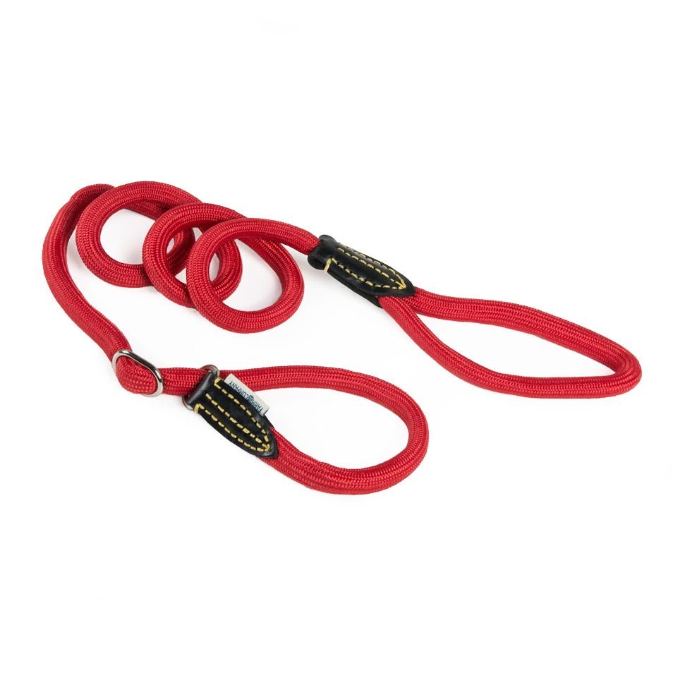 Red Farm Company nylon choke leash, 7mm x 150cm, durable pet accessories for training and control.