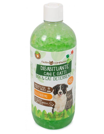 Farm Company Green Repellent Gel for dogs and cats in 1L bottle, pet-safe spray for outdoor and indoor use.