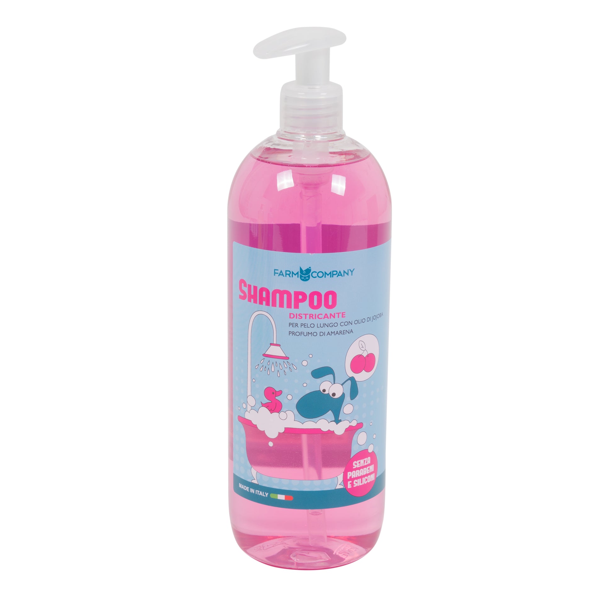 Farm Company detangling shampoo with jojoba oil for dogs and cats, 1 liter bottle, gentle pet grooming product.