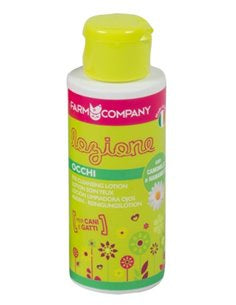 Farm Company eye cleaning lotion for dogs and cats, gentle solution for pet eye hygiene, shown in the image.