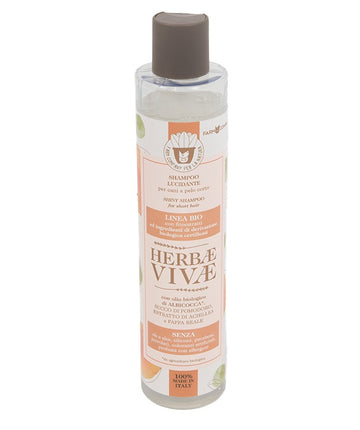 Farm Company Herbae Vivae 100% Bio Shiny Effect Shampoo for dogs and cats in a 250ml bottle, with natural herbal ingredients.