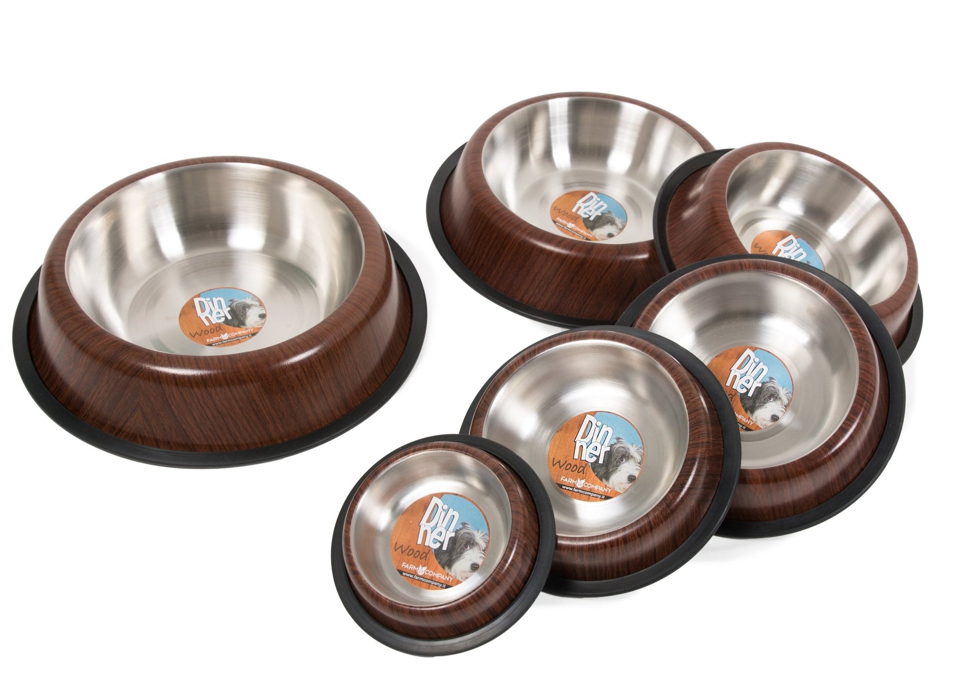 Farm Company WOOD stainless steel anti skid bowl - 25 cm 2,80 L - Zue For Pet Supplies Co.