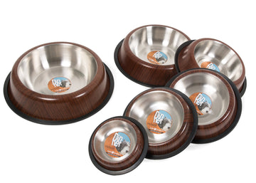 Farm Company WOOD stainless steel anti skid bowl - 25 cm 2,80 L - Zue For Pet Supplies Co.
