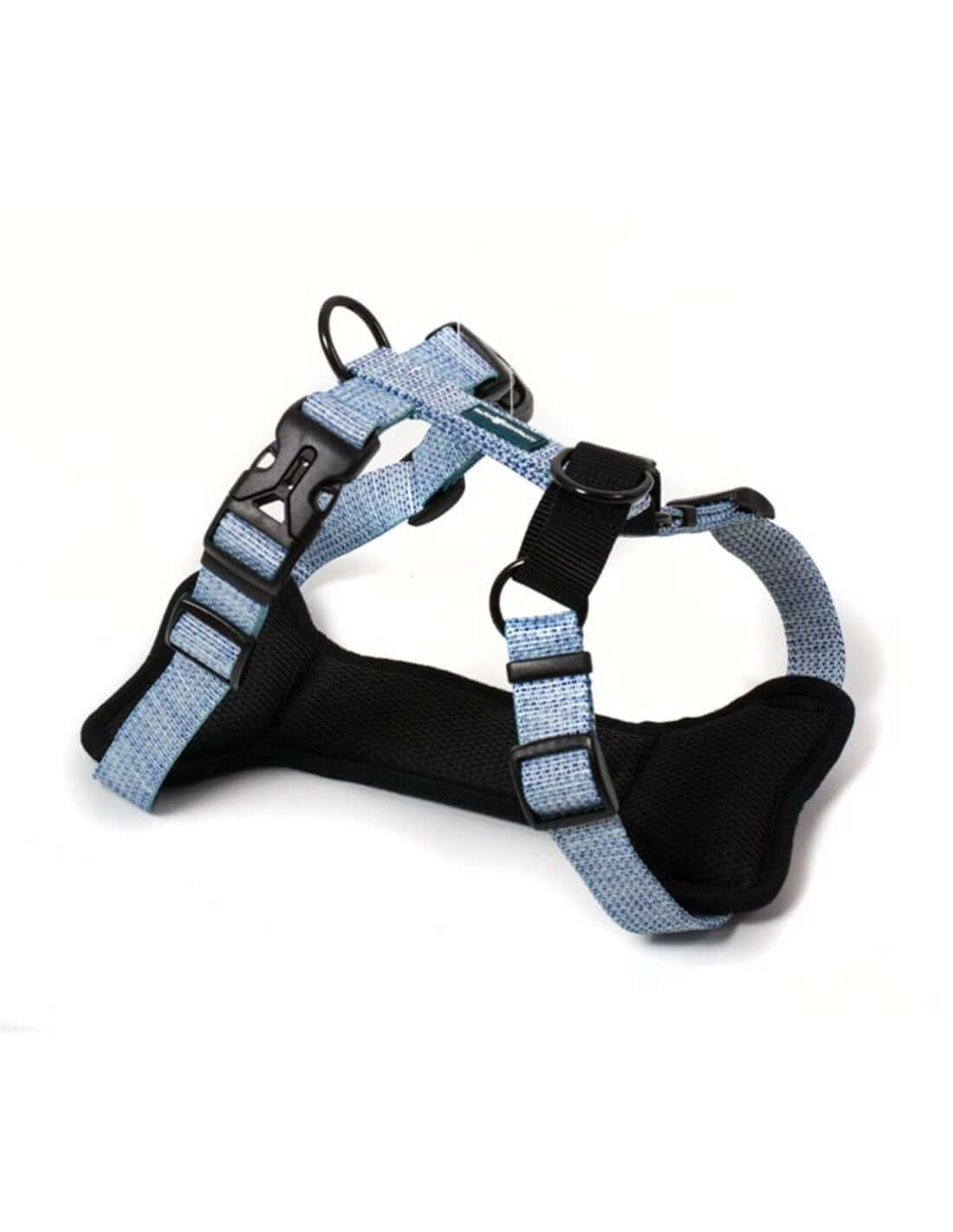 Blue Navy Nylon Deluxe Dog Harness by Farm Company, medium size, 25mm wide, 53-60cm adjustable control and chest harness for dogs.