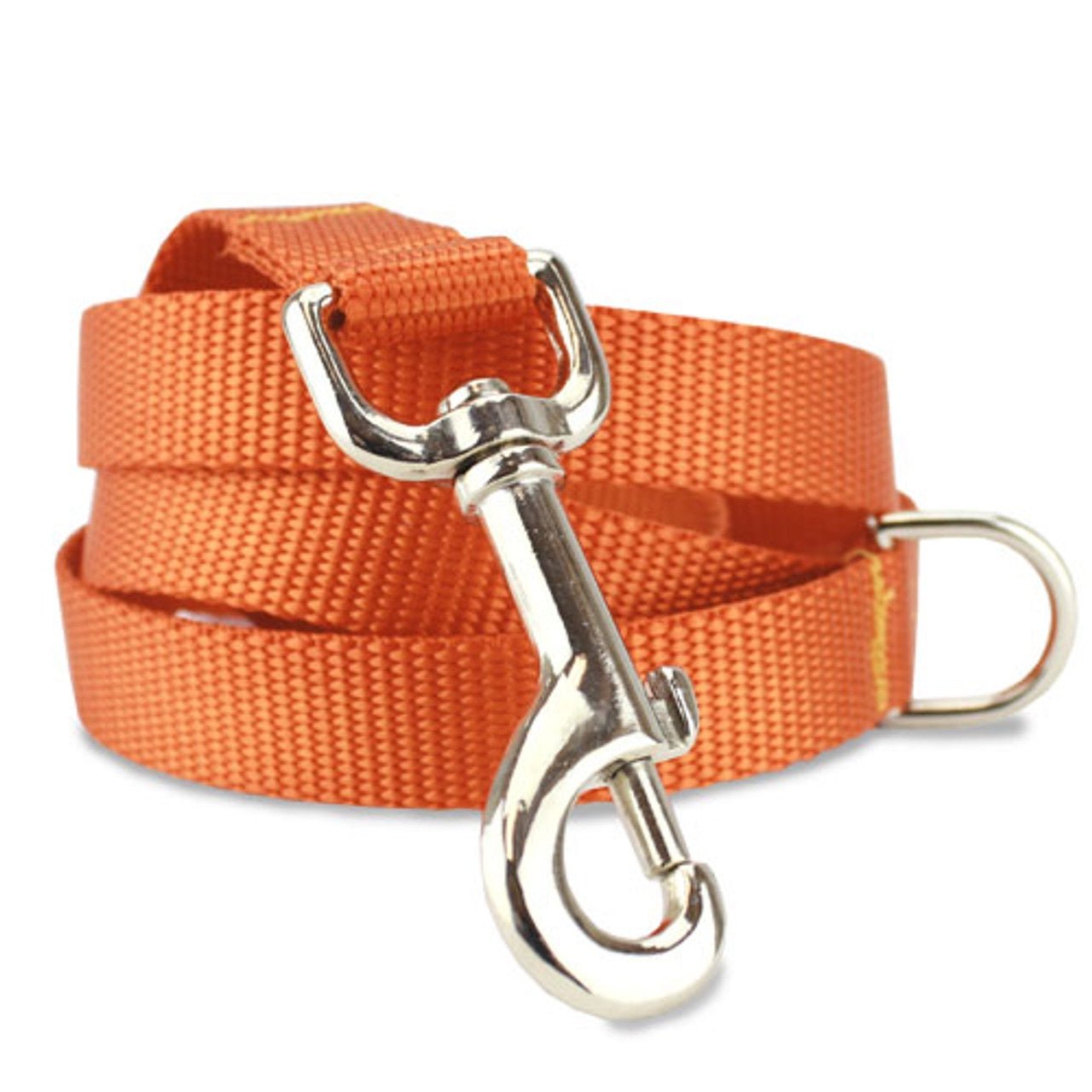 Farm Company nylon dog leash in fluo orange, 15 mm wide and 120 cm long, with a sturdy metal clip for pets.