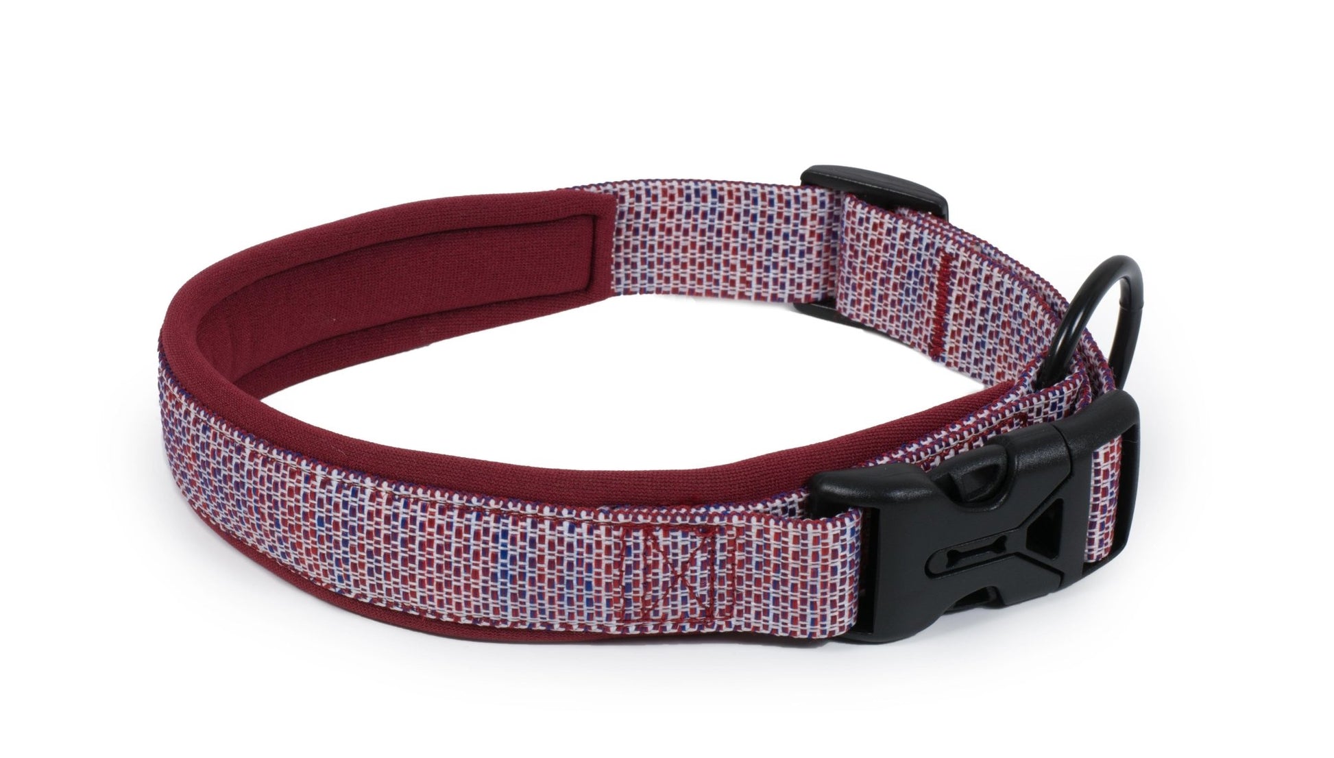 Farm Company nylon deluxe burgundy dog collar, XL size, 25mm wide and 68cm long, for pet accessories and collars.