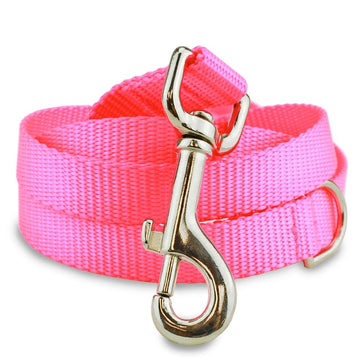 Pink Farm Company nylon dog leash, 25mm wide and 120cm long, durable pet accessory for walking and control.