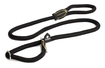 Black Farm Company nylon rope choke leash for dogs, 13mm x 150cm, durable pet training and control accessory.