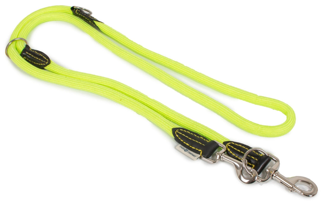 Farm Company nylon training leash in fluo yellow, 13mm x 230cm, suitable for dog training and pet accessories.
