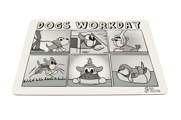 Ferribiella Dogs Workday Bowl Mat, 43x30cm, pet accessories with non-slip surface for feeding and water bowls.