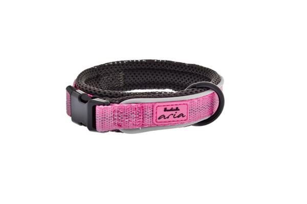 Pink Ferribiella Air Collar L for pets, adjustable 45-55cm, with 2.5cm width, designed for comfort and style.