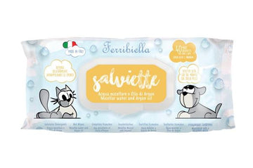 Ferribiella ESP.12PZ Micellar Water Wipes with Argan, 12 packs of 40 wipes each, pet accessories for cleaning and grooming.