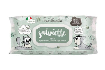 Ferribiella ESP.12PZ Salvettes Herbal pet accessories with 12 packs of 40 herbal wipes for animals.