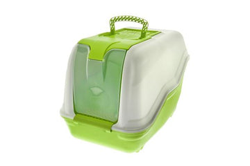 Ferribiella light blue-green litter bit with net filter, measuring 66x49x50 cm, for pet accessories.