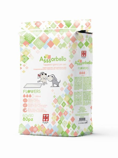 Ferribiella PANN.FLOWERS 60X90 4CONFX80PZ ASSORBELLO HYGIENIC PADS - Zue For Pet Supplies Co.