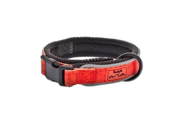 Red Ferribiella S air collar for pets, adjustable from 28 to 35cm, 1.5cm wide, pet accessories with a sleek design.