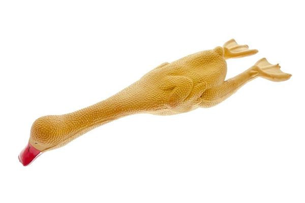 Small Ferribiella latex duck accessory for pets, measuring 22 cm, featuring a cute yellow duck design.