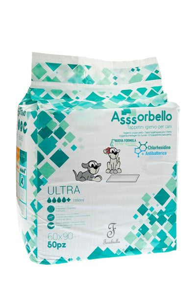 Ferribiella Ultra Panel 60x90 hygienic mat with Absorbello technology for pet care accessories.