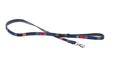 Ferribiella Mokka tartan dog leash, 2x120cm control leash for dogs, durable fabric with tartan pattern and secure clasp.