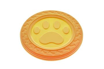 Ferribiella rubber frisbee dog toy, 22cm, floating for outdoor play, durable rubber material for active dogs.