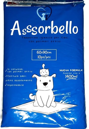 Ferribiella Asssorbello Pads for hygiene and care, 60x90 cm, set of 10 absorbent pads for pet grooming and cleaning.