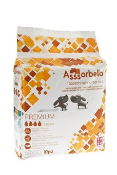 Ferribiella Premium Pads for hygiene and care, 60x60 cm, set of 10 with polymer, suitable for pet grooming and cleanliness.