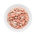 Six 70g packs of Grandorf cat food with tuna fillet and chicken breast, featuring colorful packaging and images of the cat food.