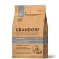 Grandorf Rabbit & Turkey dog food for adult medium and maxi breeds in 1kg bag, natural ingredients for healthy dogs.