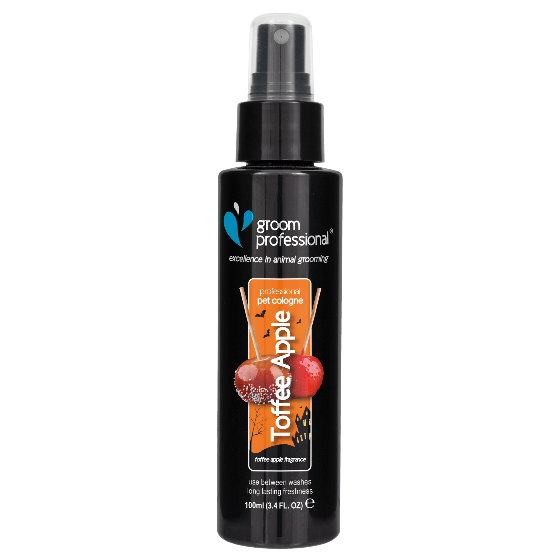 Groom Professional Halloween Toffee Apple Cologne 100ml grooming spray with a festive Halloween scent for pets.