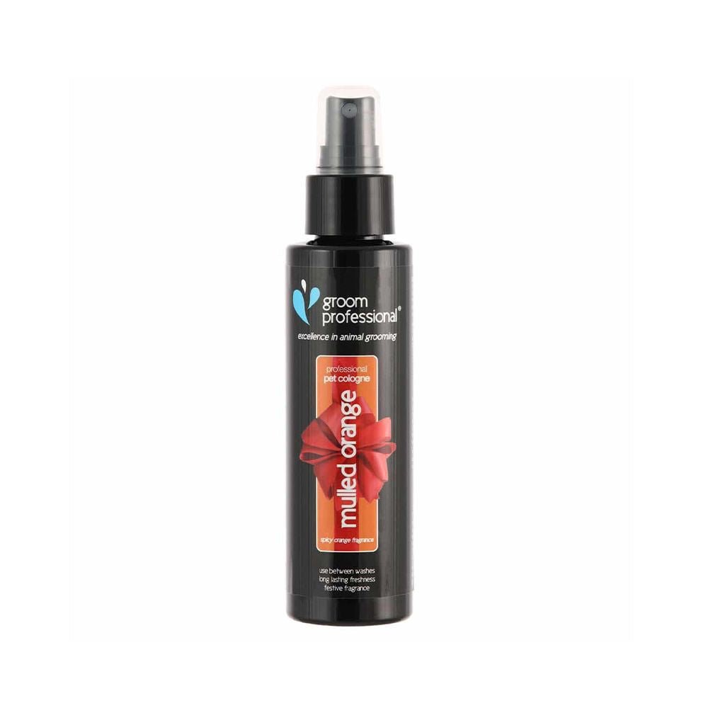 Groom Professional Mulled Orange Cologne 100ml grooming spray with fresh orange scent, suitable for pet grooming and care.