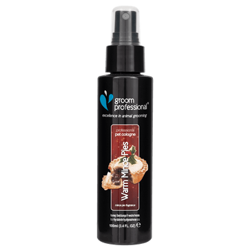 Groom Professional Warm Mince Pies Cologne bottle, 100ml, grooming scent for pets with festive warm spice aroma.