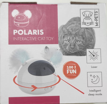 Katwa Polaris Robo Laser Toy for cats, featuring a sleek design and interactive laser pointer for engaging feline play.