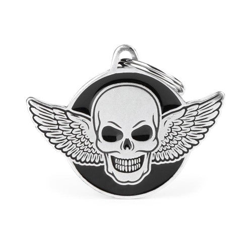 MyFamily Bronx Widged Skull Head ID Tag ID Tag - ميدالية التعريف - Zue For Pet Supplies Co.