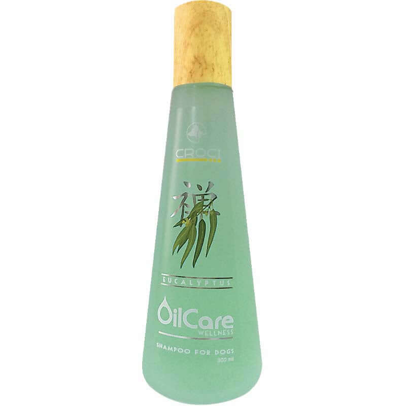 Croci Oilcare Wellness shampoo bottle for hair care, with a sleek design and label showing the Croci brand and product details.