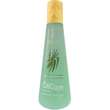 Croci Oilcare Wellness shampoo bottle for hair care, with a sleek design and label showing the Croci brand and product details.