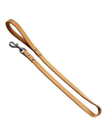 Luxury sewn leather leash 14mmx100cm Natural - اكسسوارات الكلاب - Zue For Pet Supplies Co.