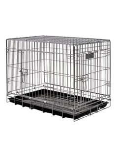 Farm Company Foldable dog cage  Plastic tray Black - 124x76x80cm - قفص للحيوانات - Zue For Pet Supplies Co.