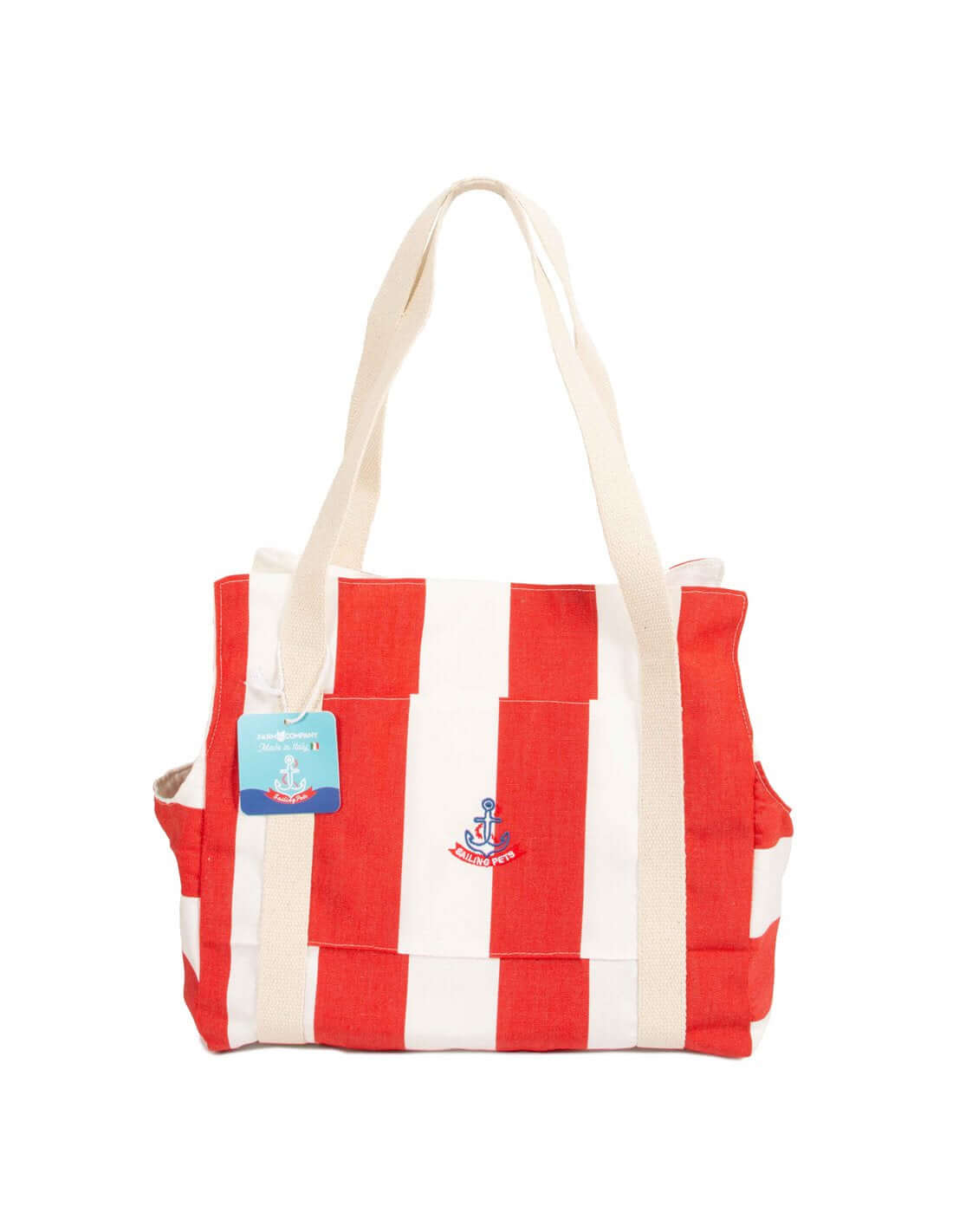 Farm Company Sailing Pet Collection Carrier Bag Made in Italy White/Red 38x22x30cm - صندوق نقل للحيوانات - Zue For Pet Supplies Co.
